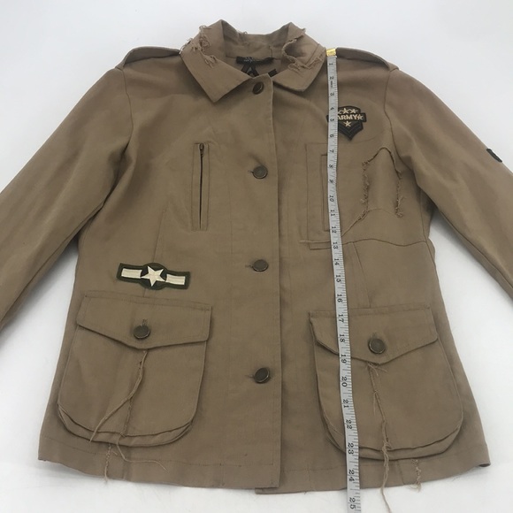 New Vintage Y2K Distressed Deconstructed Army Military Made In Italy Jacket NWT - Picture 15 of 16